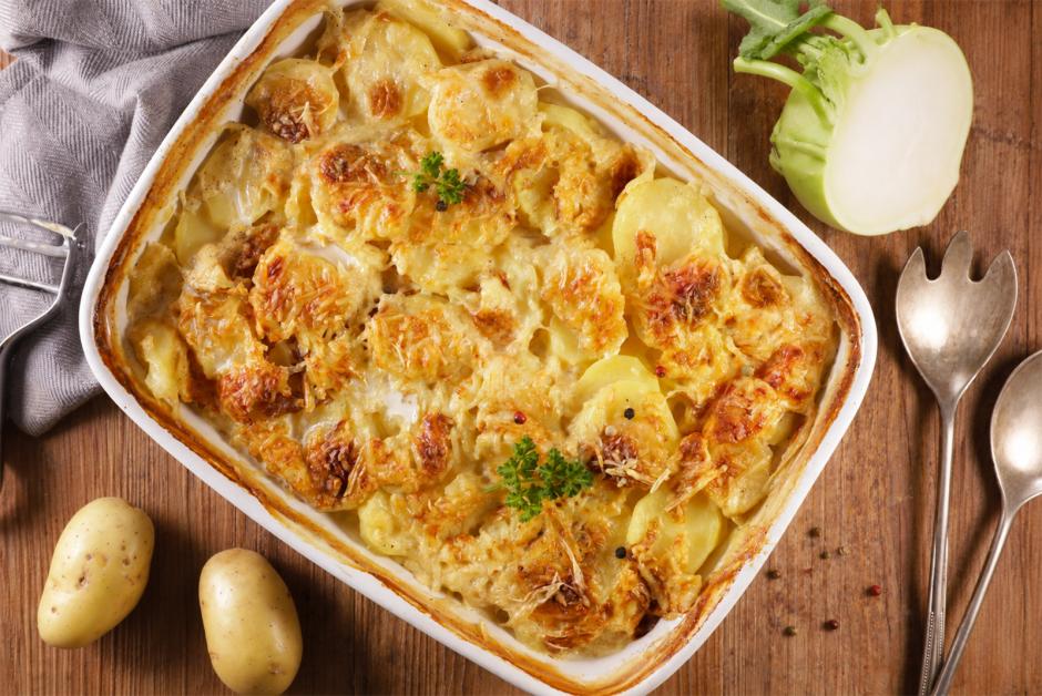 Kartoffel - Kohlrabi Gratin
