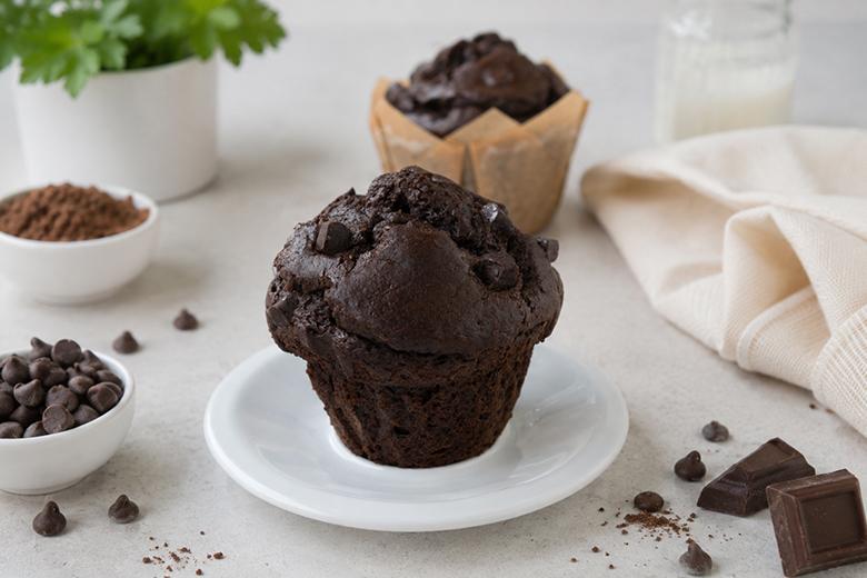 Vegane Schokolade-Erdnuss-Muffins