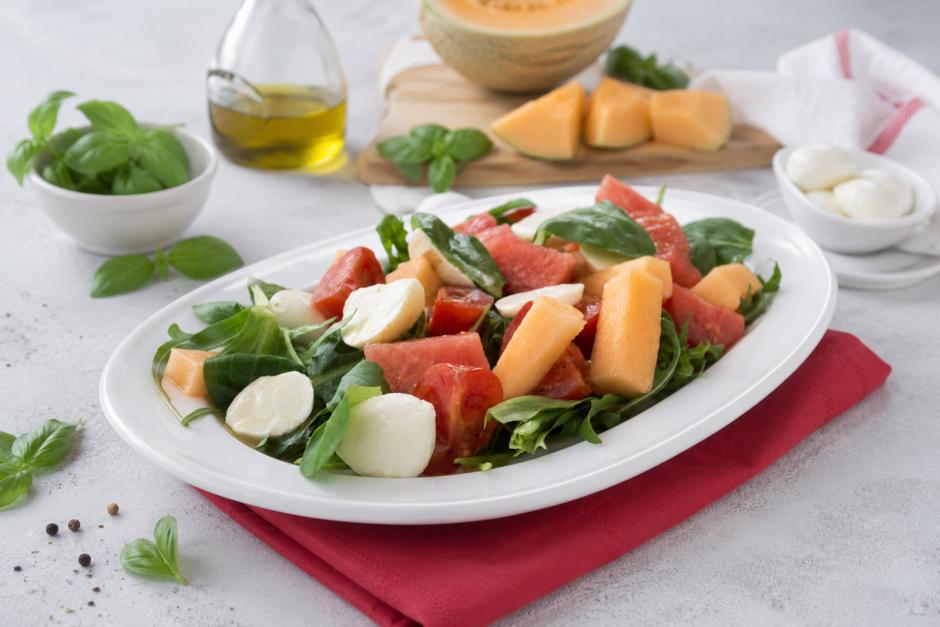Melonen-Käse-Salat