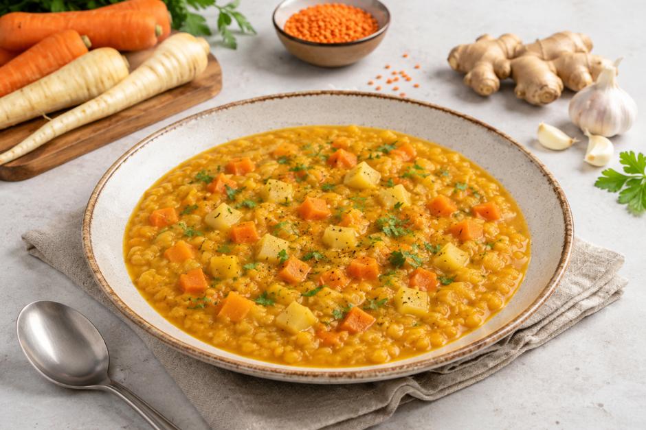 Dal mit Wurzelgemüse