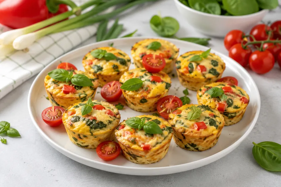 Proteinreiche Eier-Muffins mit H&uuml;ttenk&auml;se