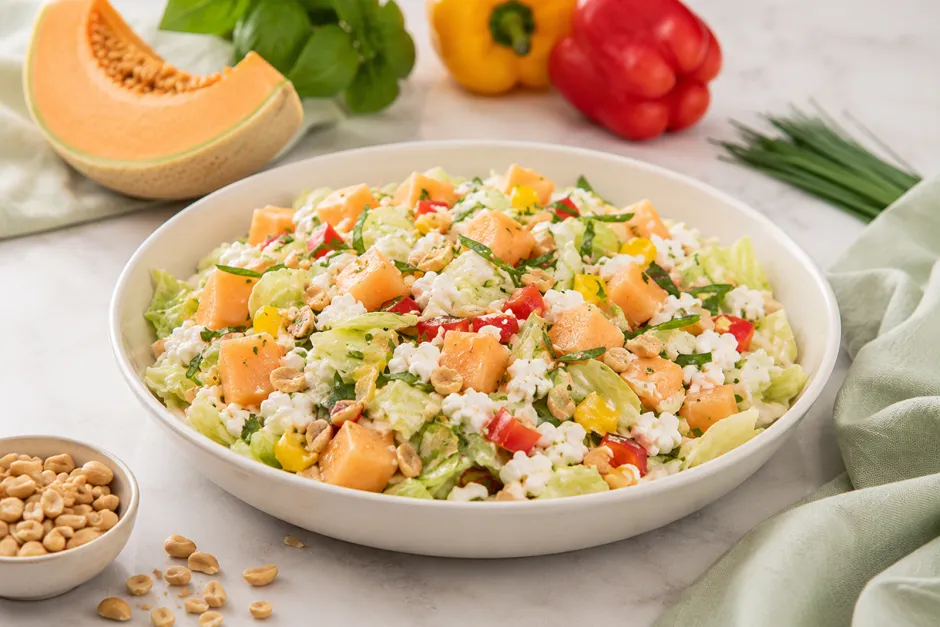 Melonen-Hüttenkäse-Salat