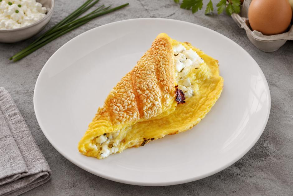 Eier Waffel mit Cottage Cheese
