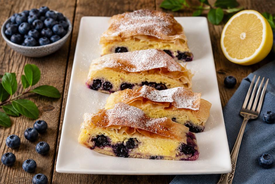 Topfen-Heidelbeerstrudel