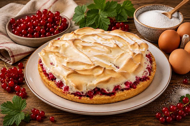 Ribiselkuchen mit Schneehaube