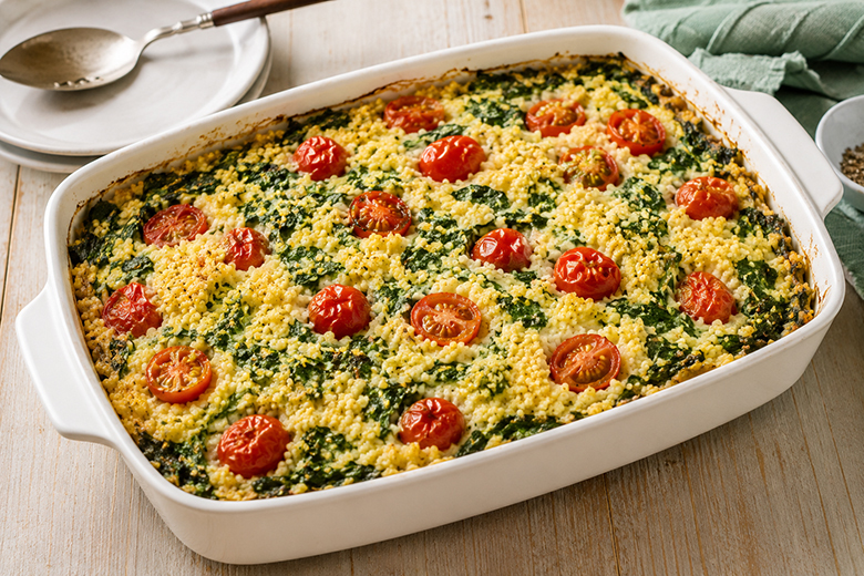 Hirseauflauf mit Spinat