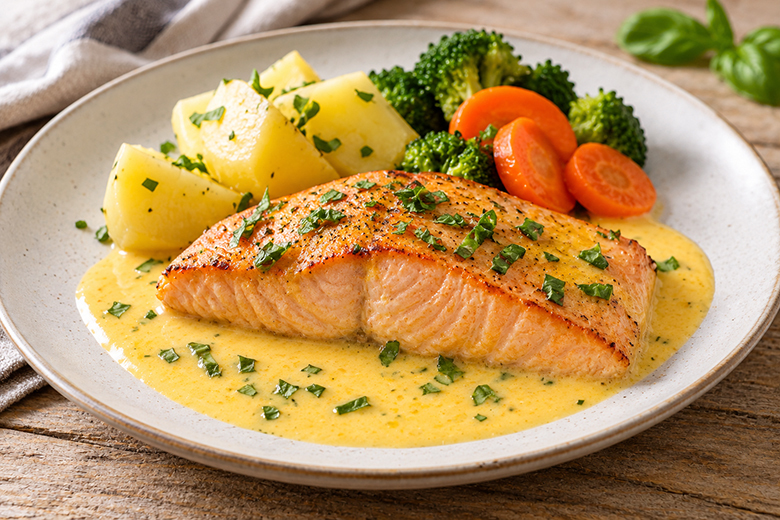 Lachs in Orangensauce