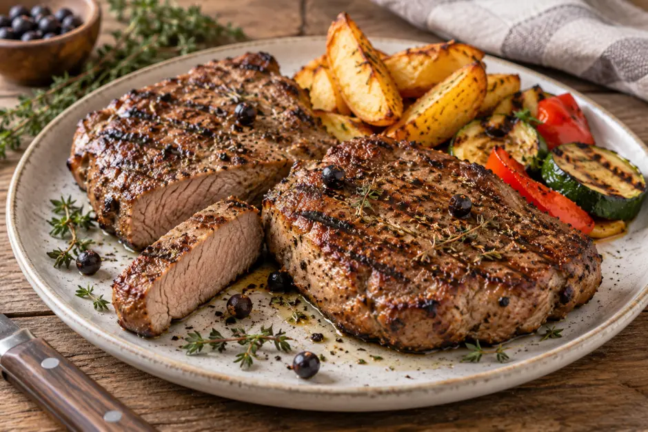 Gegrillte Wildschweinsteaks
