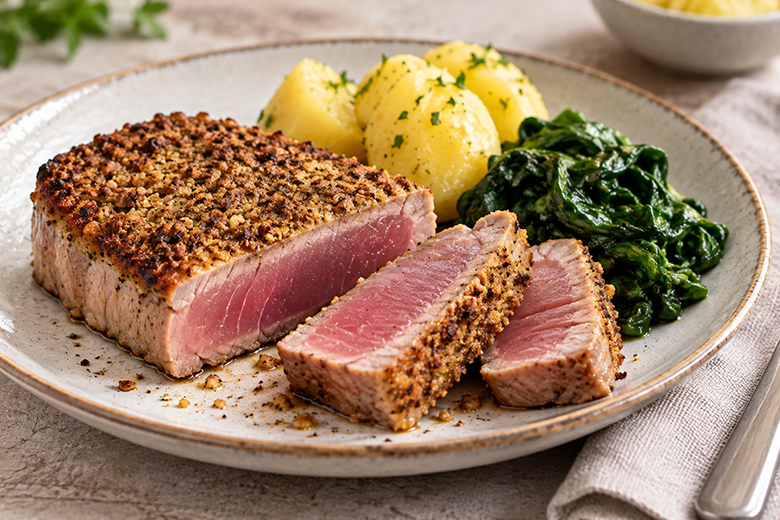 Thunfisch mit Nusspanade Sous Vide