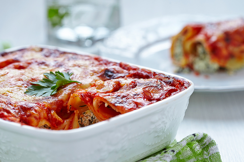 Lasagne mit Lachs und Blattspinat