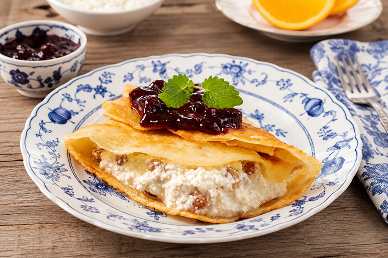 Palatschinken mit Topfenfülle
