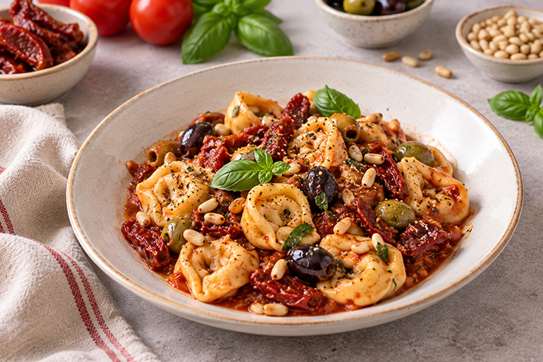 Tortellini mit getrockneten Tomaten