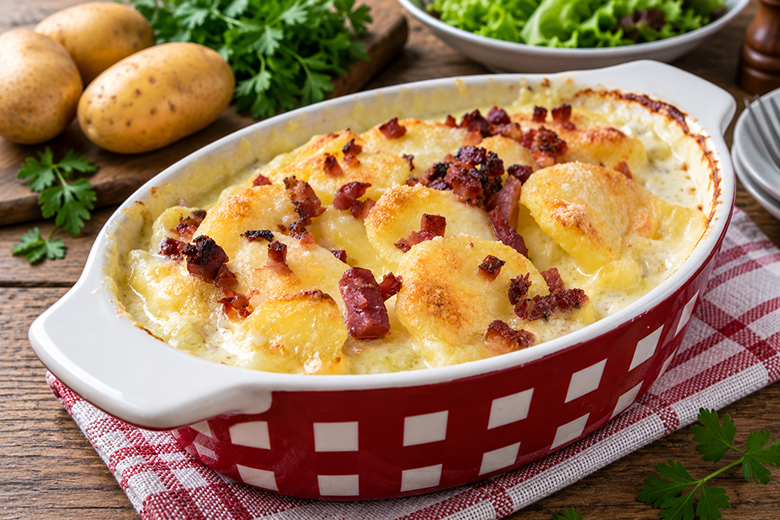 Kartoffelgratin mit Speck