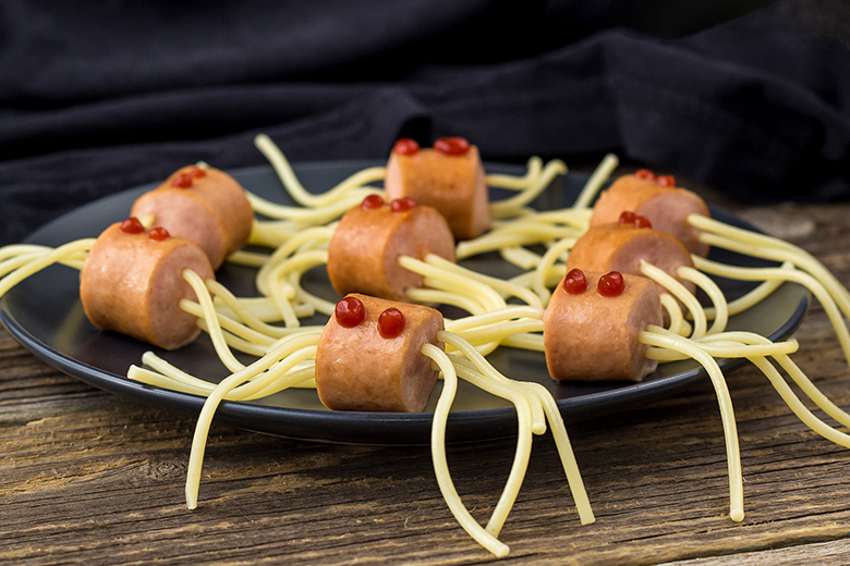 Halloween-Spinnen-Würstel
