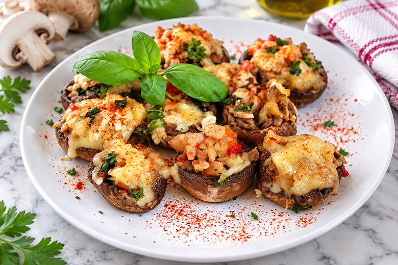 Gefüllte Champignons