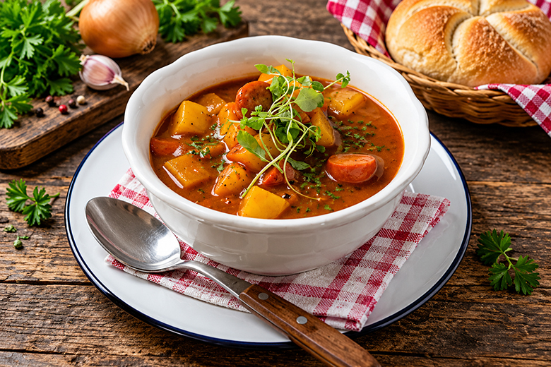 Kartoffelgulasch mit Frankfurter