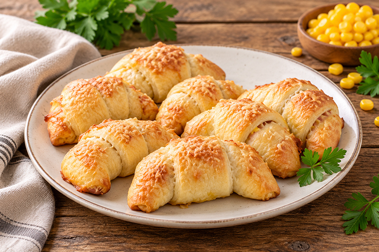 Schinken-Käse-Mais-Kipferl