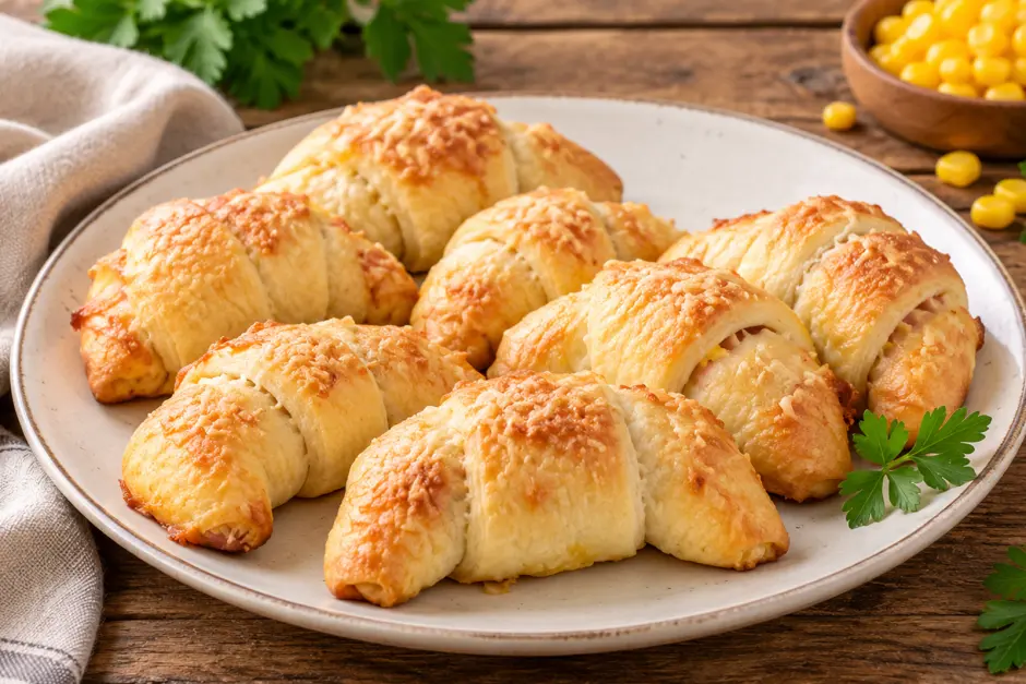 Schinken-K&auml;se-Mais-Kipferl