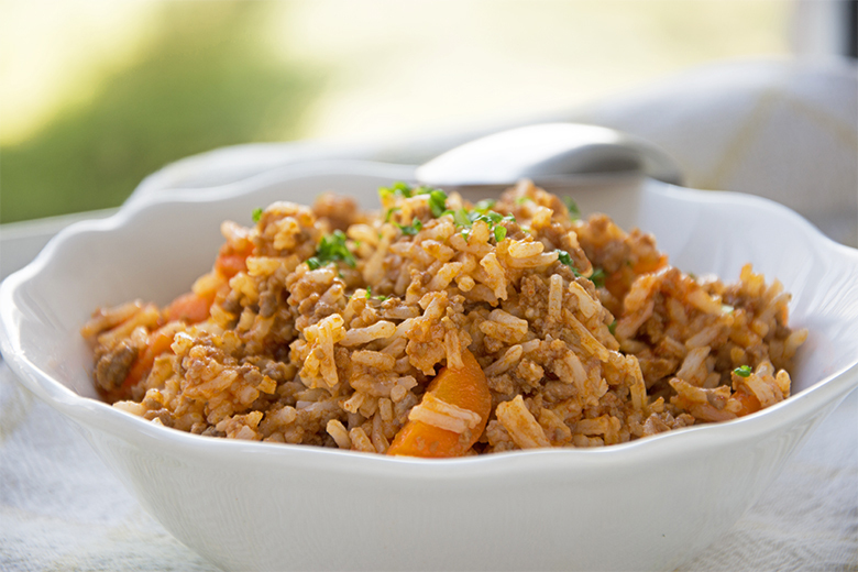 Faschiertes-Reis-Pfanne
