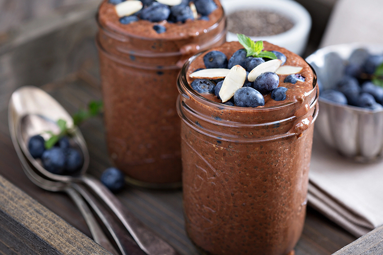 Veganer Schokoladen-Chia-Pudding