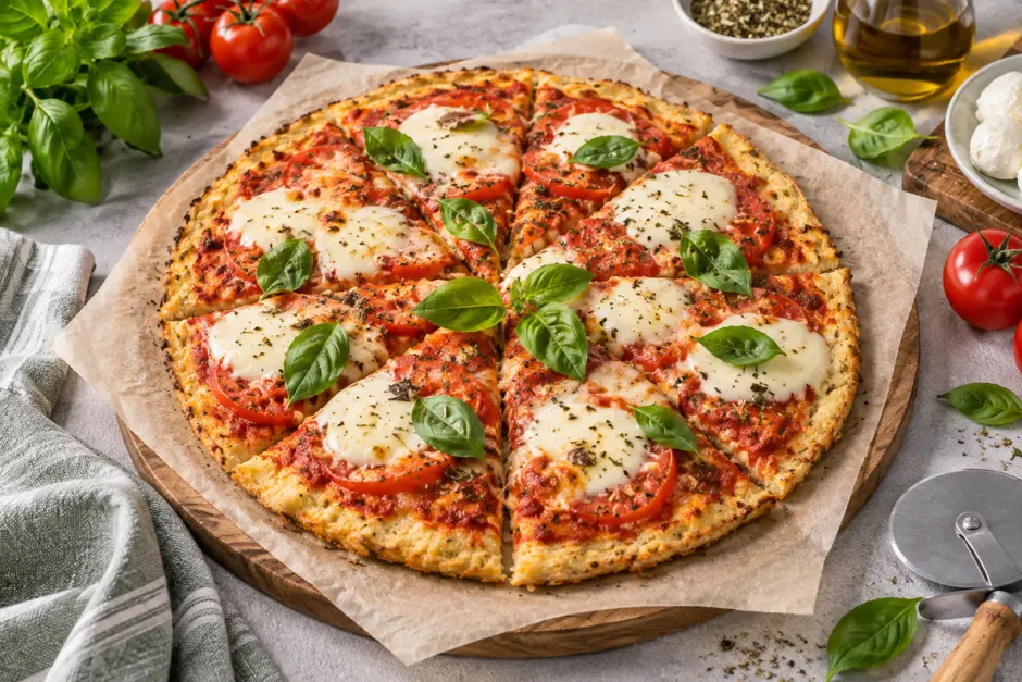 Glutenfreie Flohsamenschalen Pizza