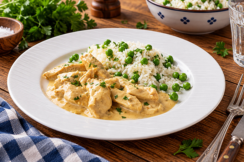 Hühnergeschnetzeltes in Rahmsauce