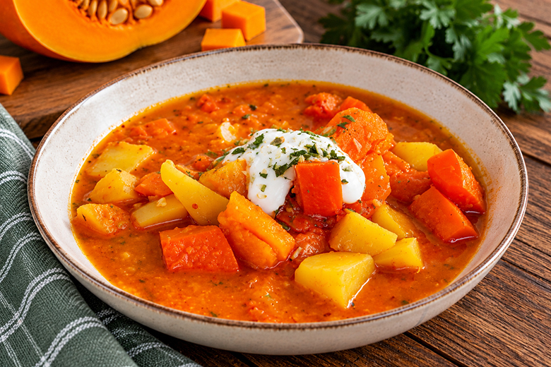 Kürbisgulasch mit Kartoffeln