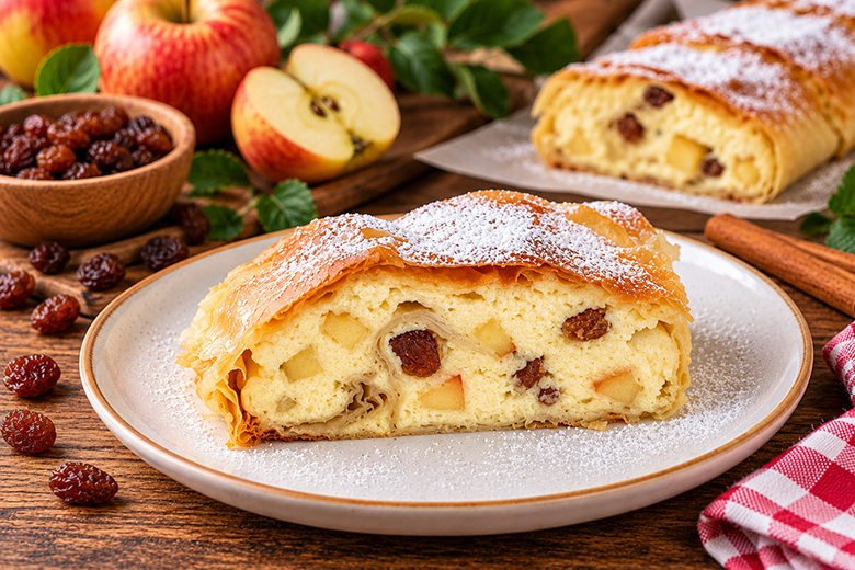 Apfel Topfenstrudel