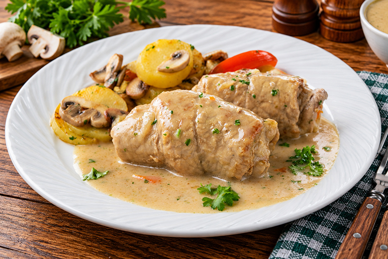 Gerollte Schweinsschnitzel