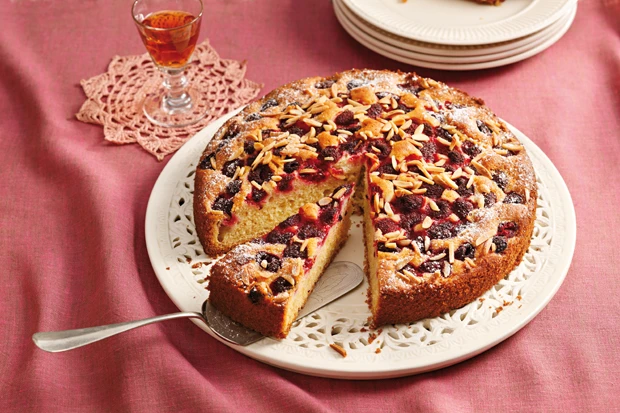 Feine Himbeerbiskuit-Torte