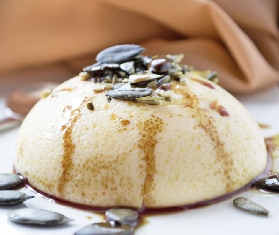 Pudding mit Kernöl