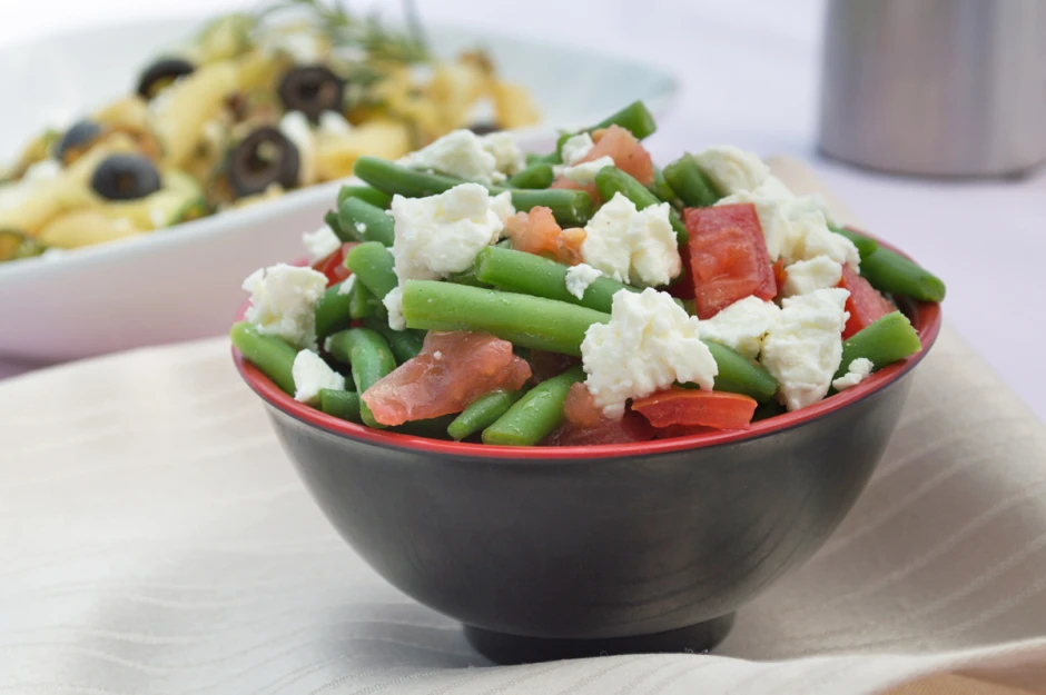 Mediterrane Fisolensalat