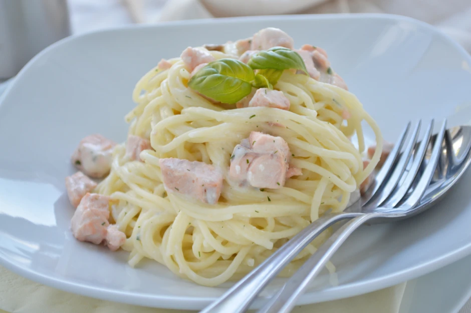 Herzhafte Lachsspaghetti