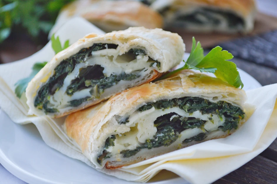 Feta-Spinat Strudel