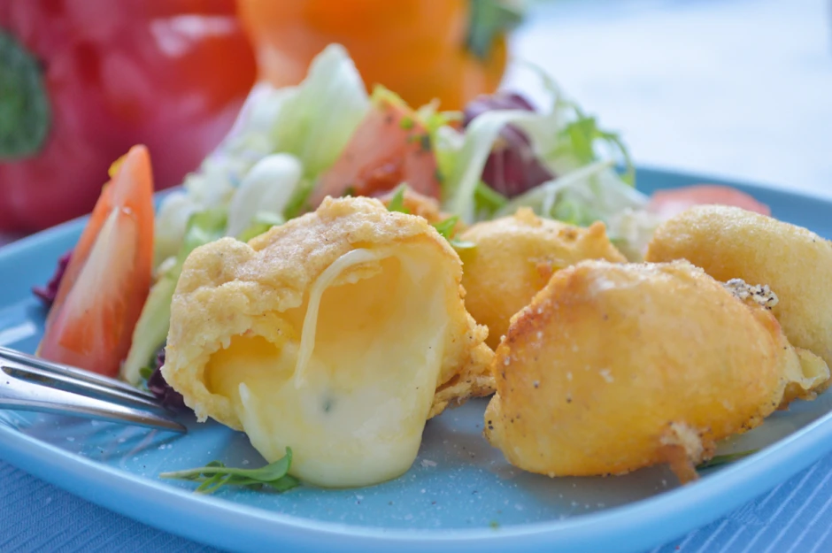 Goudawürfel im Backteig
