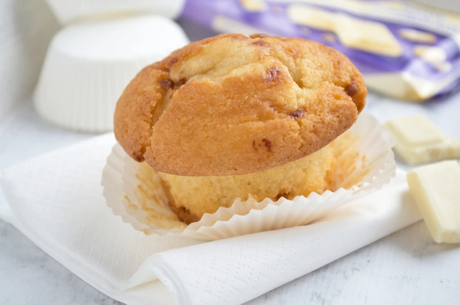 Muffins mit wei&szlig;er Schokolade
