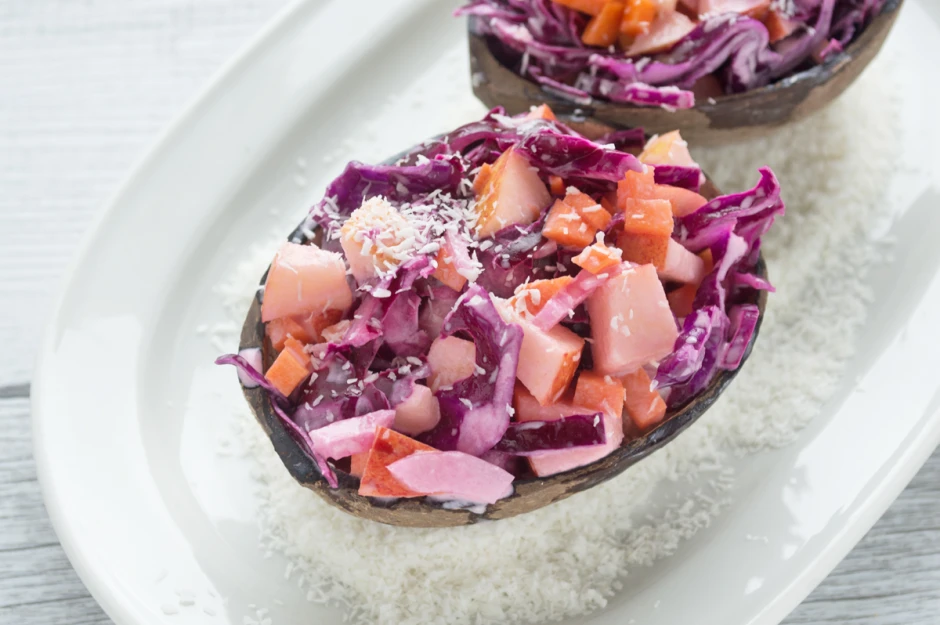 Rotkraut-Kokos-Salat