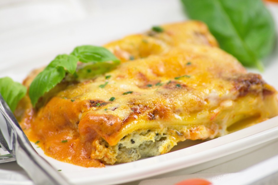 Spinat-Dinkel Cannelloni mit Ricotta