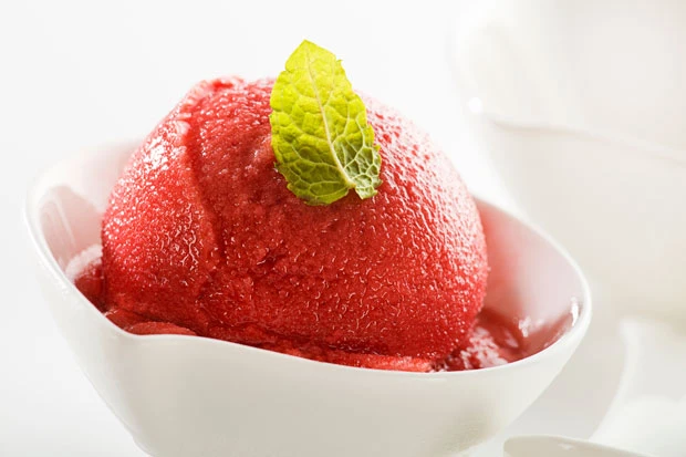Erdbeer-Minze-Sorbet