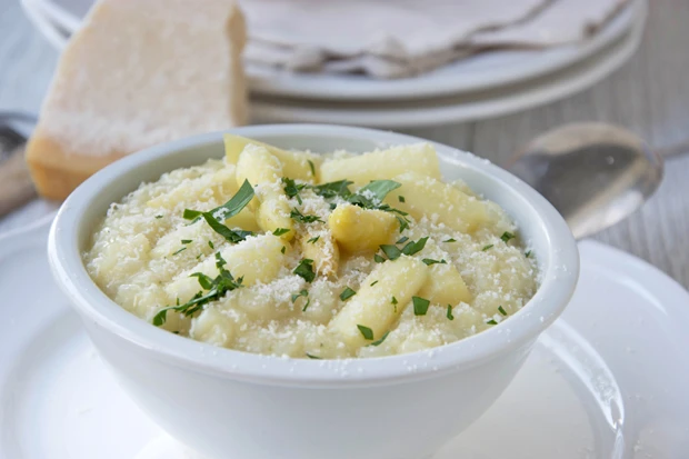 Spargelrisotto mit Prosciutto