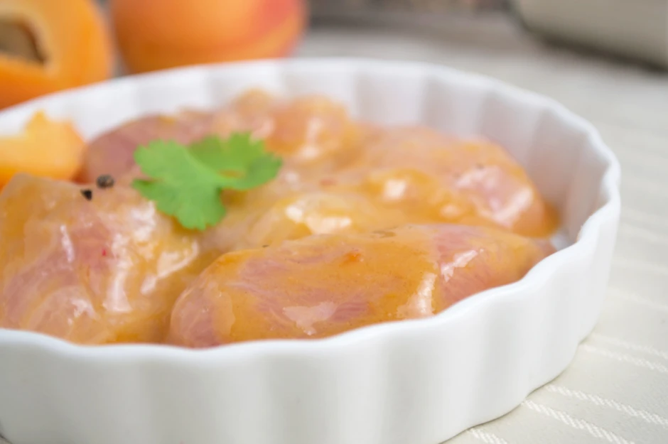 Senf-Marinade mit Marillen