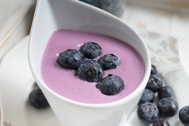 Veganes Heidelbeermousse