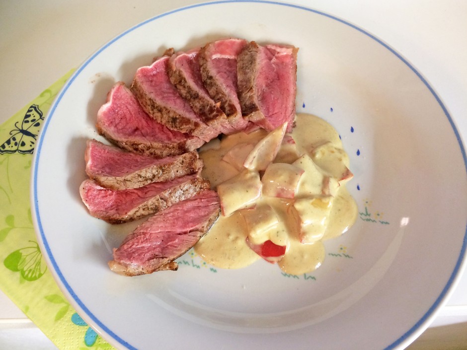 Rindersteak mit Paprikasauce