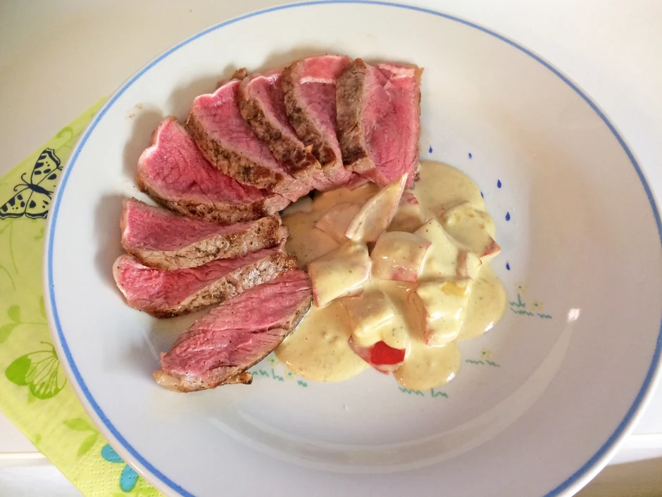 Rindersteak mit Paprikasauce