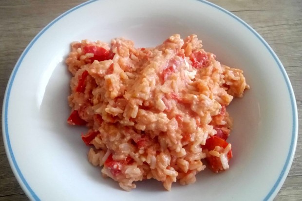 Reispfanne mit Feta