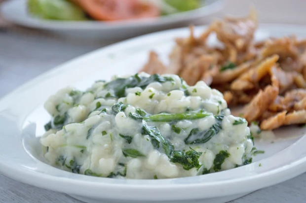 Spinat-Lauch-Risotto