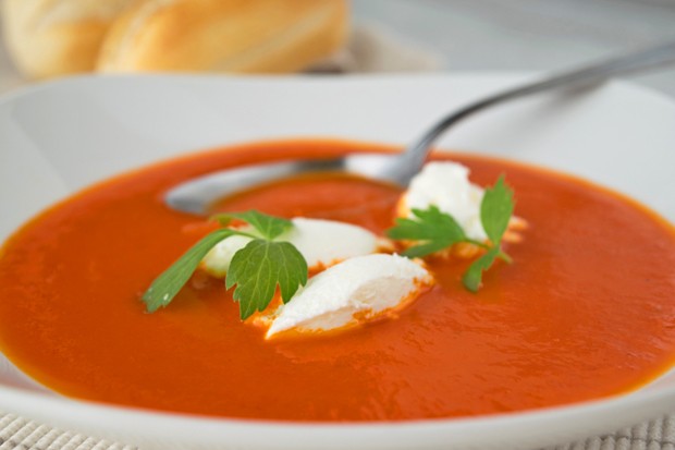 Paprikacremesuppe mit Ricottaknödel
