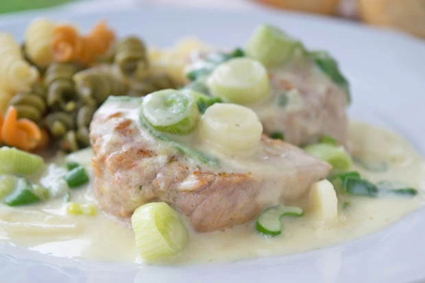 Filets mit Frühlingszwiebel