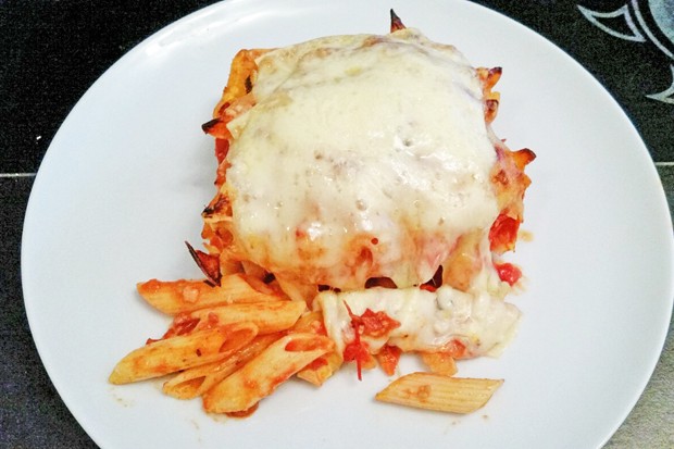 Penne-Tomaten-Gratin
