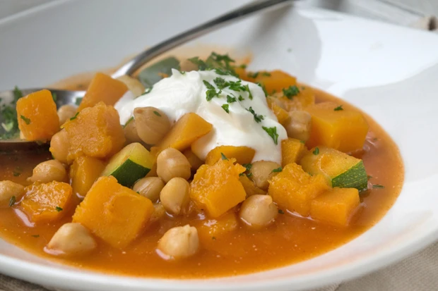 Süßkartoffeln-Kichererbsen Suppe
